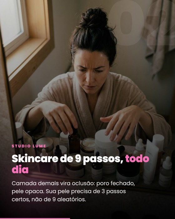 Slide interno de estética no template Noir Editorial