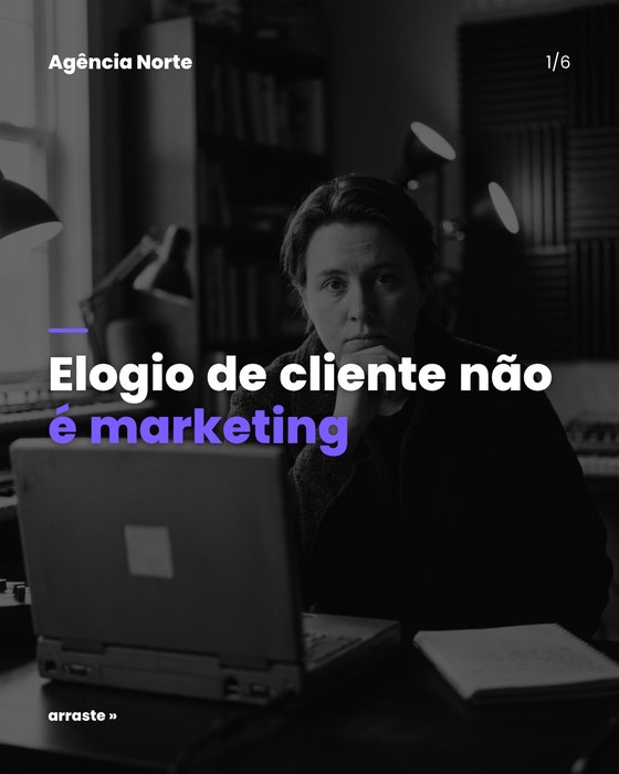 Carrossel editorial em preto e branco no template Lapada